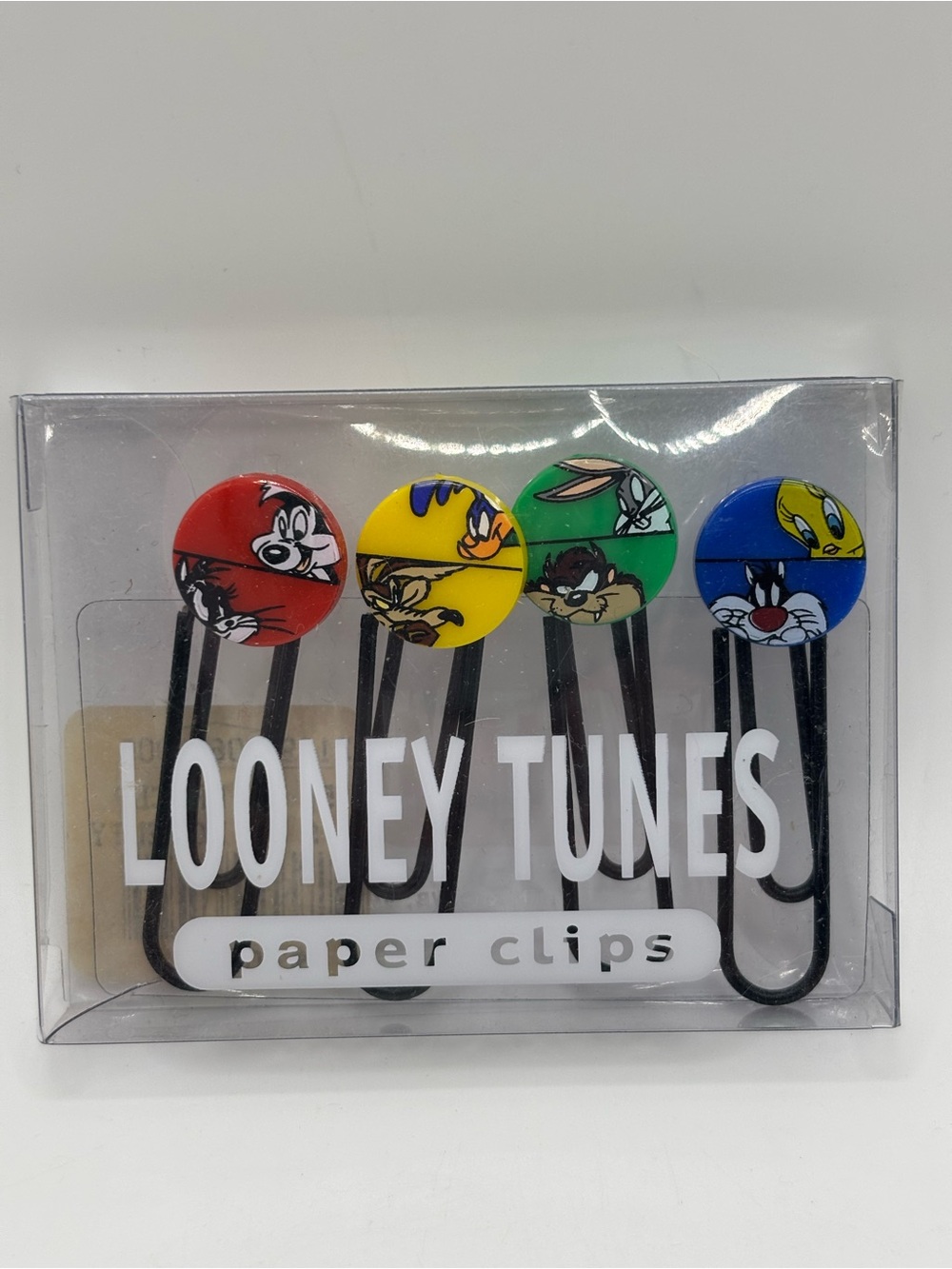 Vintage Warner Brothers Looney Tunes Set Of 4 Paper Clips New Unopened Box